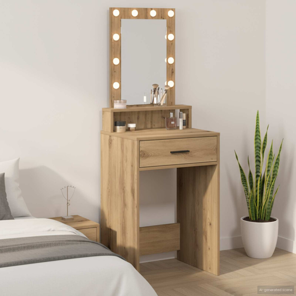 Vidaxl Dressing Table Brown 50 X 41 X 140 Cm Engineered Wood