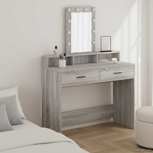 VidaXL vidaXL Dressing Table Grey 100 x 41 x 140 cm Engineered Wood
