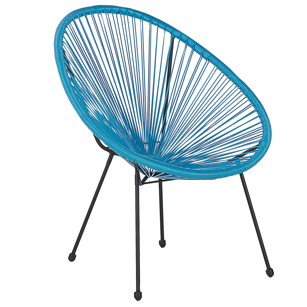 Beliani Garden Chair Acapulco Ii Pe Rattan Blue