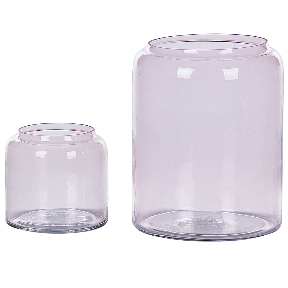 Beliani Decorative Vase Rasam Glass 20/11 Cm Pastel Pink