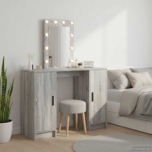 vidaXL Dressing Table with Door Grey 102 x 33 x 135 cm Engineered Wood