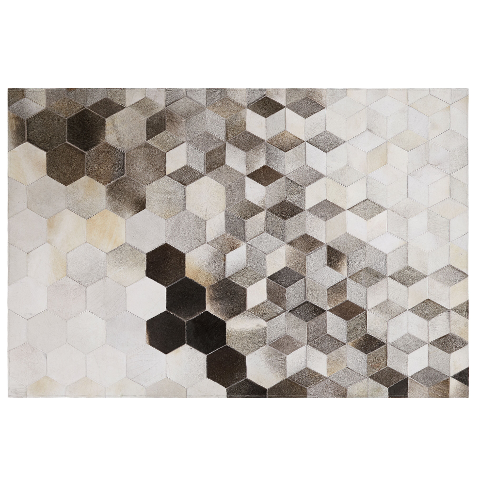 Beliani Rug Sason Beige 160 X 230 Cm Leather