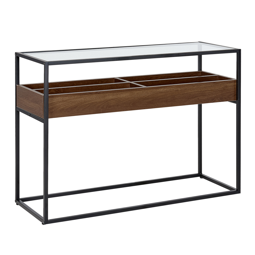 Beliani Console Table Waco Tempered Glass Black