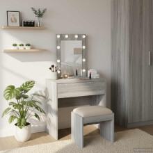 vidaXL Dressing Table with Drawer Grey 60 x 40 x 70 cm Engineered Wood