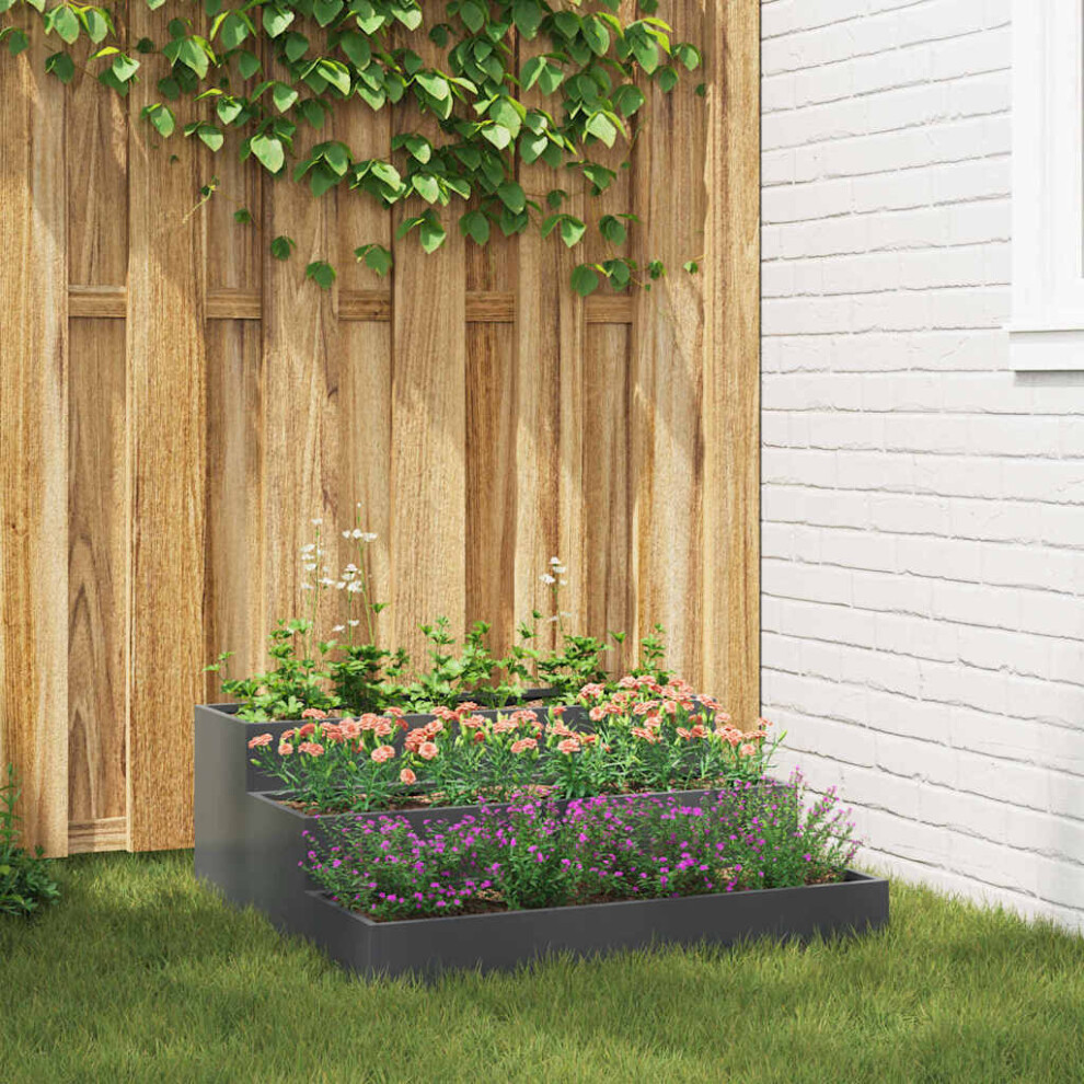 Vidaxl Garden Planter 90 X 90 X 35 Cm Cold-Rolled Steel Anthracite