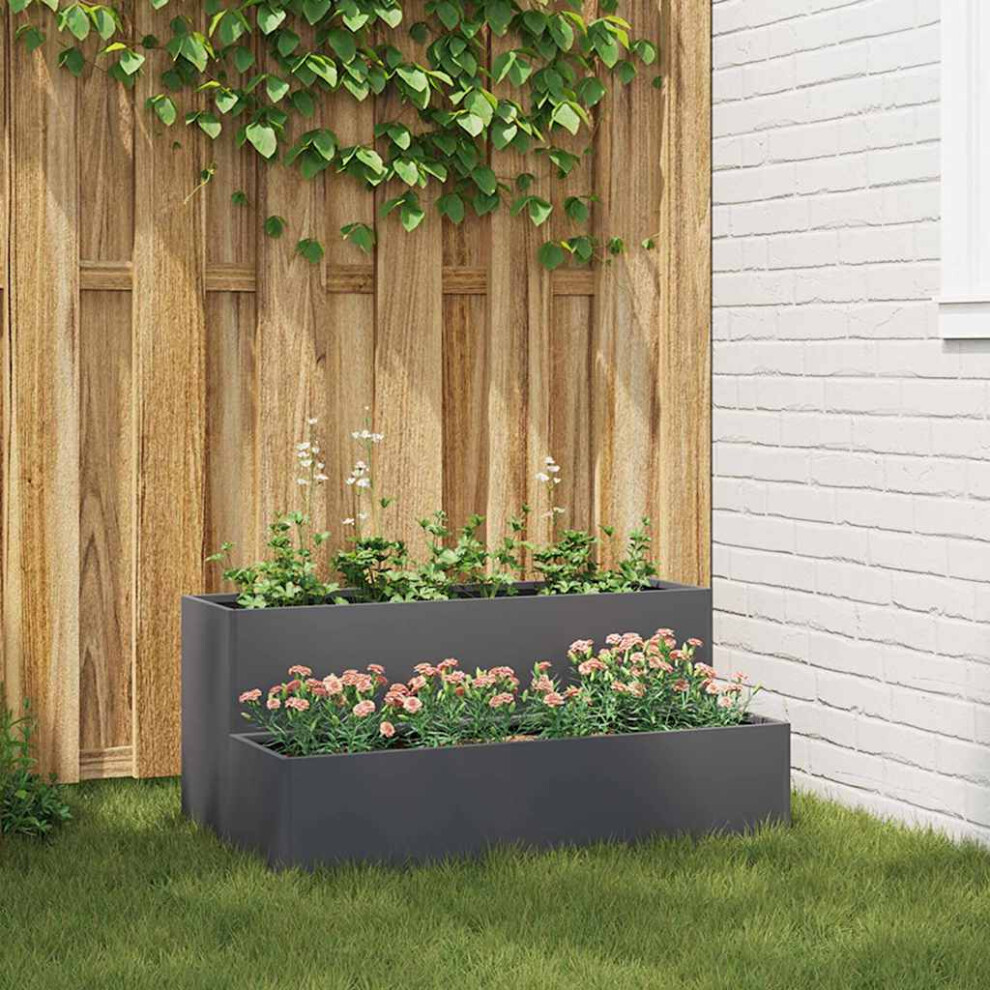 Vidaxl Garden Planter 100 X 60 X 45 Cm Cold-Rolled Steel Anthracite