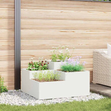 vidaXL Garden Planter White 80 x 80 x 48 cm Steel