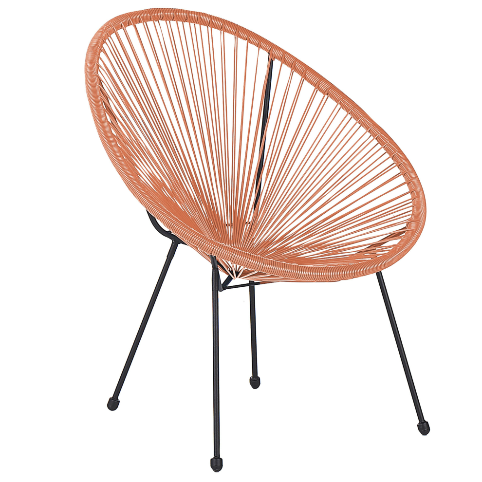 Beliani Garden Chair Acapulco Ii Pe Rattan Orange