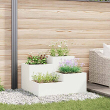 vidaXL Garden Planter White 80 x 80 x 60 cm Steel
