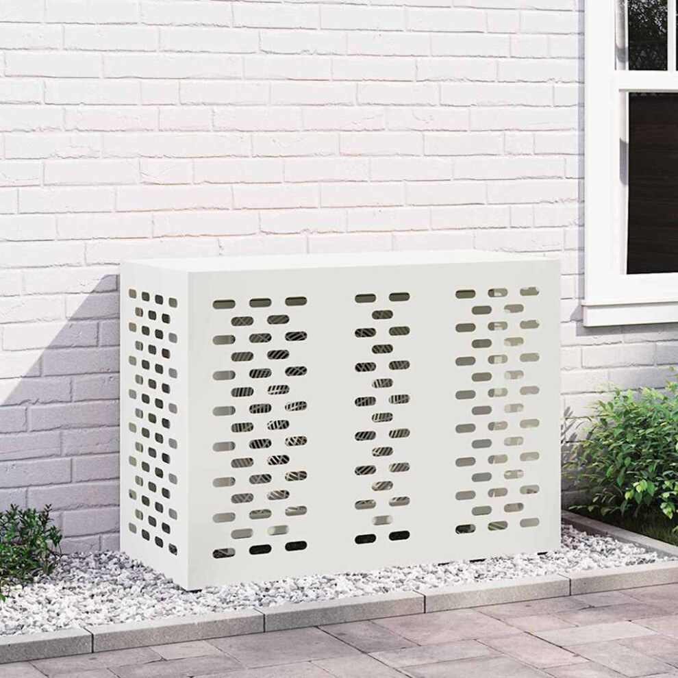 Vidaxl Air Conditioner Cover White 110 X 50 X 80 Cm Steel