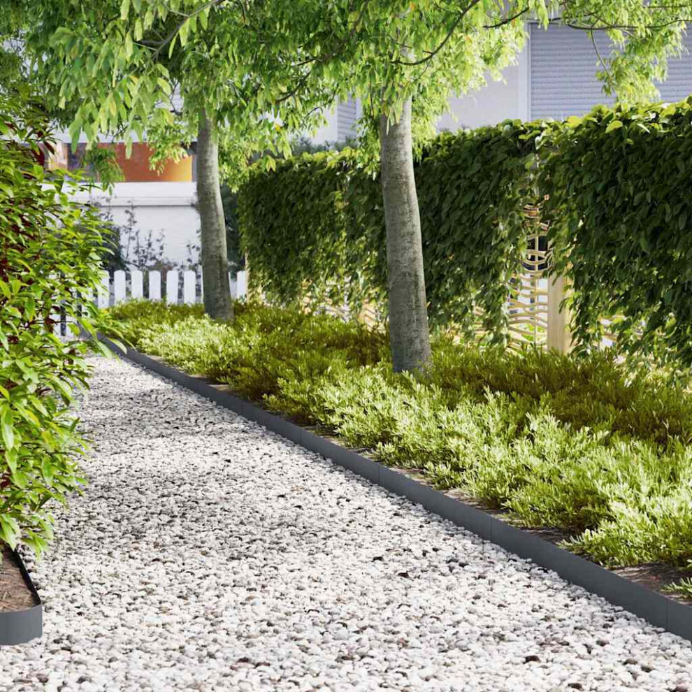 Vidaxl Lawn Edging 30 Pcs Anthracite 100 X 0.05 X 15 Cm