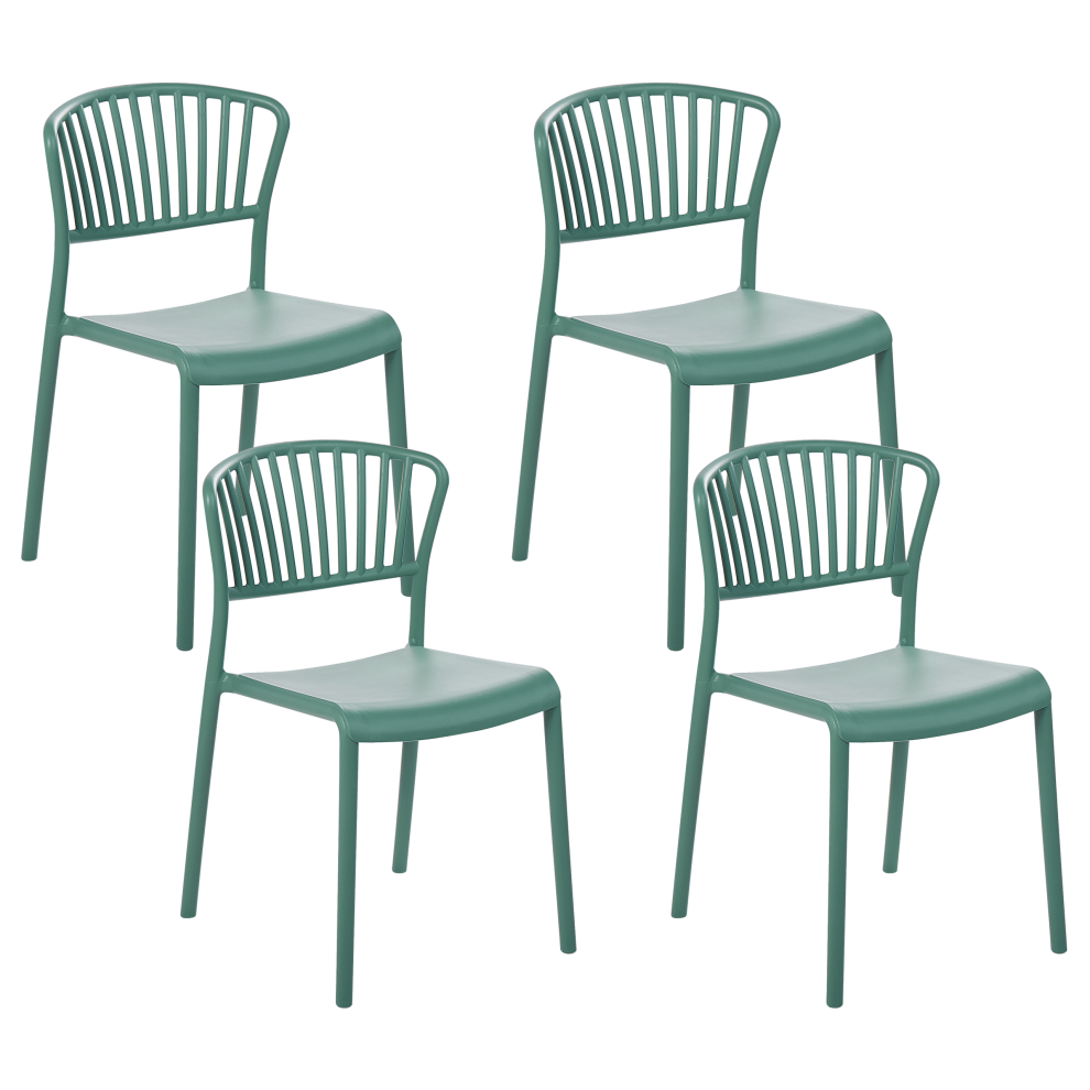 Beliani Set Of 4 Garden Chairs Gela Mint Green