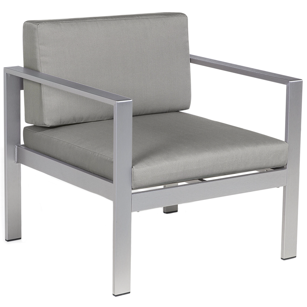 Beliani Garden Armchair Salerno Metal Dark Grey
