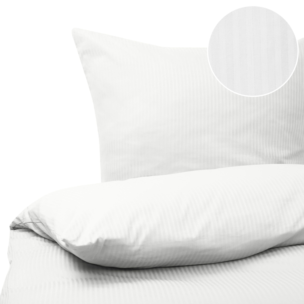 Beliani Duvet Cover Set Avondale Sateen Cotton 155 X 220 Cm White
