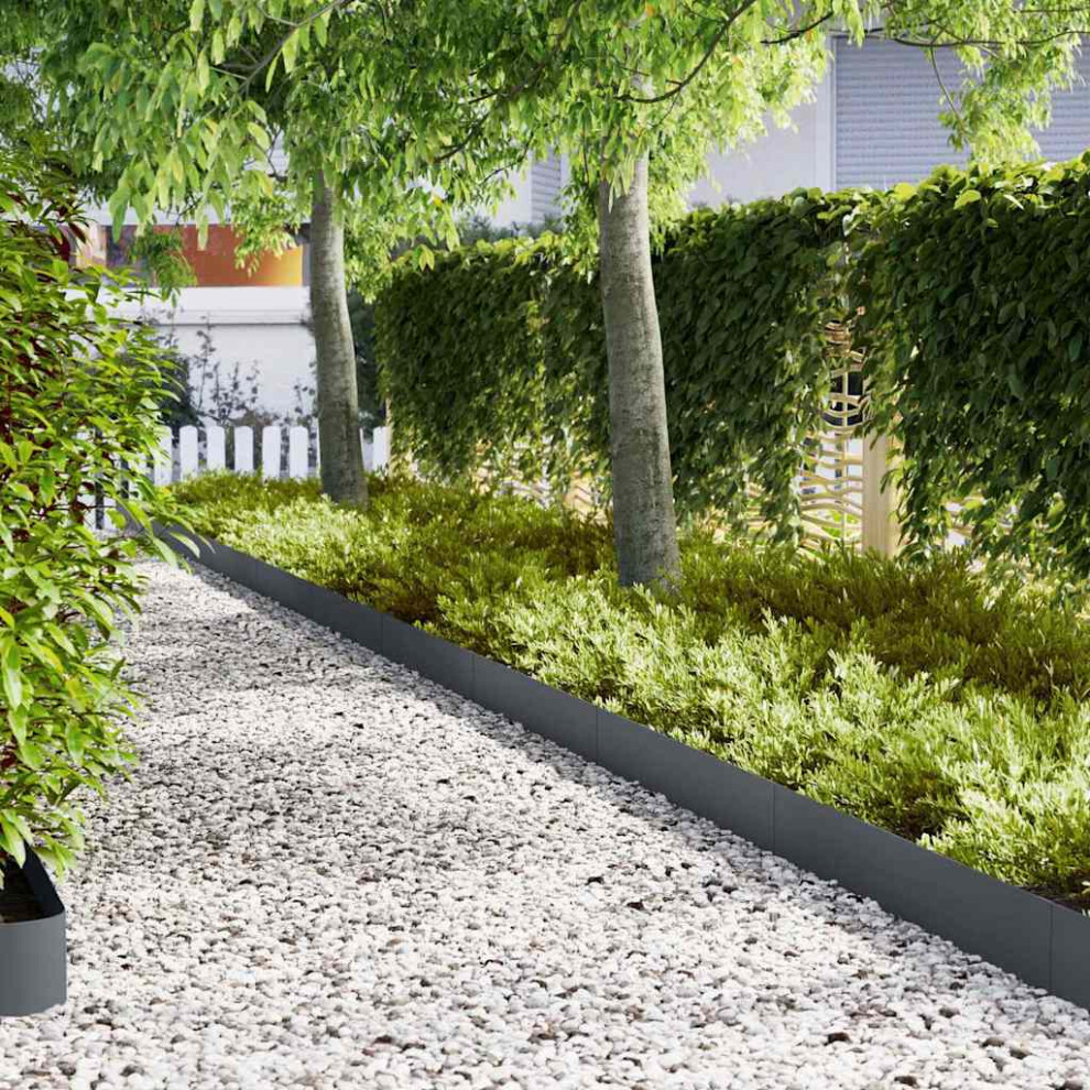 Vidaxl Lawn Edging 10 Pcs Anthracite 100 X 0.05 X 20 Cm