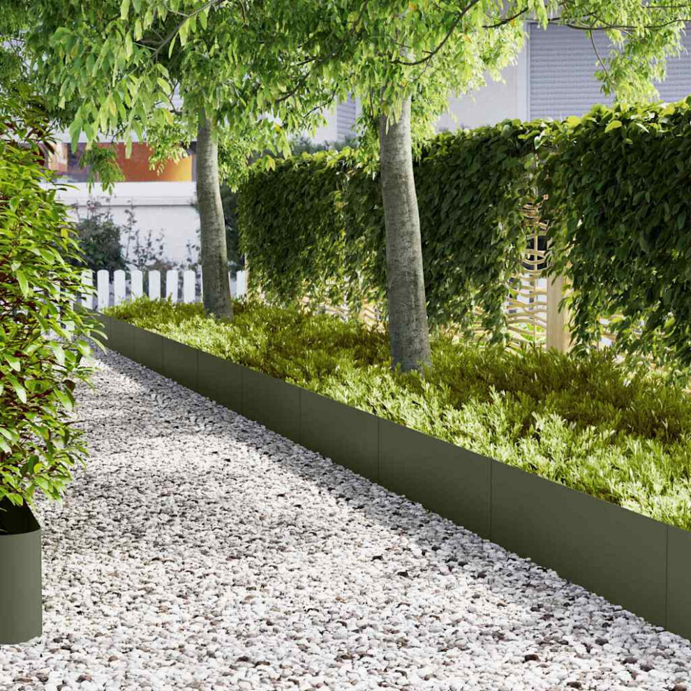 Vidaxl Lawn Edging 20 Pcs Olive Green 100 X 0.05 X 30 Cm