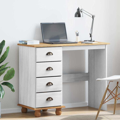 VidaXL vidaXL Writing Desk ASKIM White 95 x 40 x 75 cm Solid Pine Wood