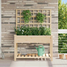 vidaXL Garden Planter Beige 115 x 60.5 x 153 cm Solid Fir Wood
