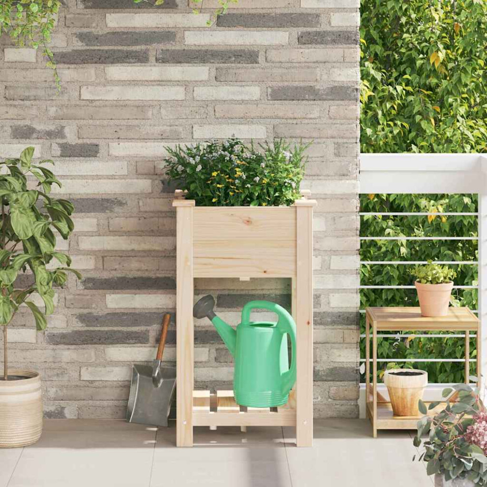 Vidaxl Garden Planter Beige 45 X 45 X 76.5 Cm Solid Fir Wood