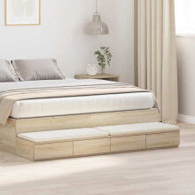 vidaXL Bed Drawers Sonoma Oak 150 x 36.5 x 16.5 cm Engineered Wood