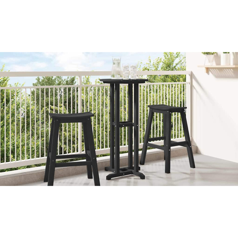 Vidaxl Bar Table Black 55 X 55 X 107 Cm Polyethylene