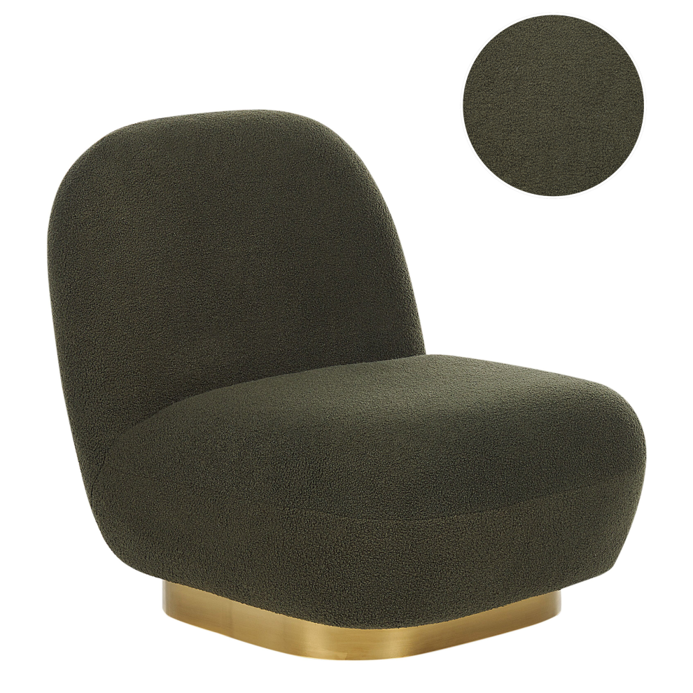 Beliani Armchair Loviisa Boucle Dark Green