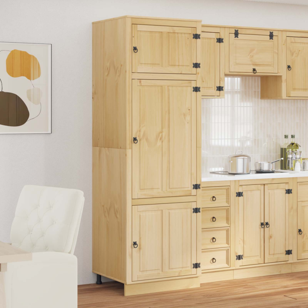 Vidaxl Cabinet With Storage SKI Honey Brown Solid Pine Wood Modern Furniture - Image 2