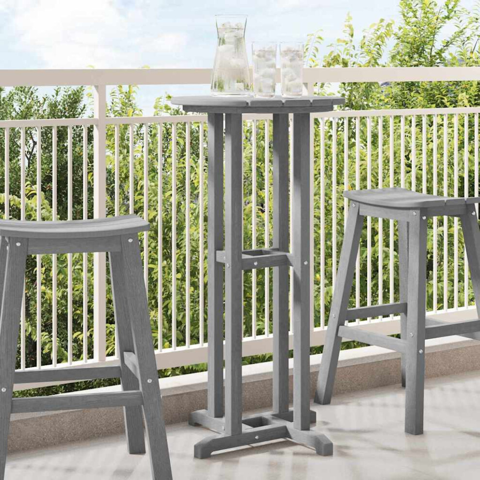 Vidaxl Bar Table Light Grey 55 X 55 X 107 Cm Polyethylene