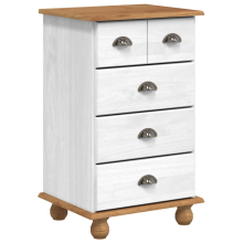 vidaXL Schubladenkommode 5-Schublade ASKIM Weiß 48,5 x 40 x 79 cm