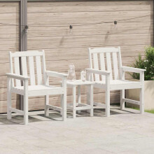 vidaXL Garden Dining Chair 2 pcs White 65.5 x 59 x 88 cm HDPE