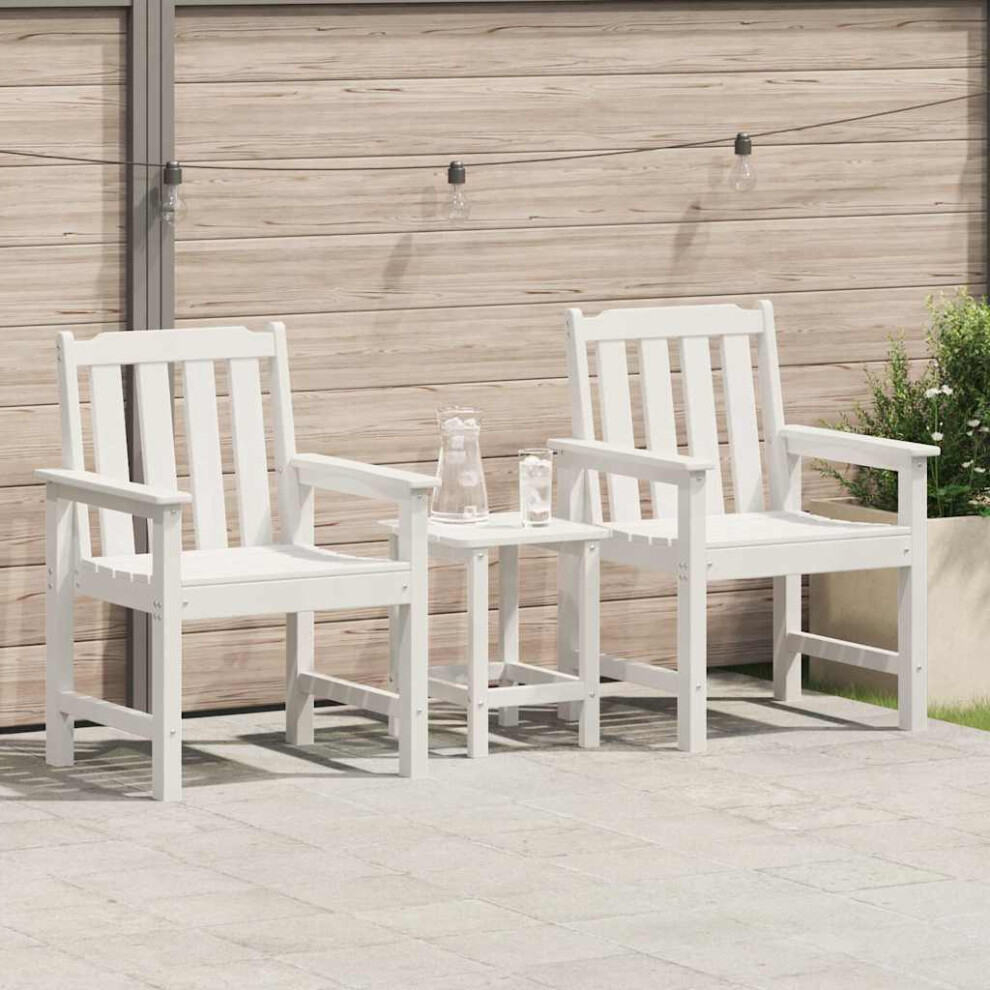Vidaxl Garden Dining Chair 2 Pcs White 65.5 X 59 X 88 Cm Hdpe