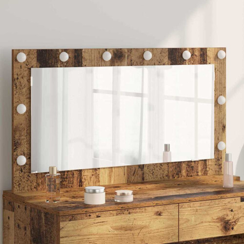 VidaXL vidaXL Vanity Mirror Rectangular with Mirror Old Wood 100 x 55 x 18 cm
