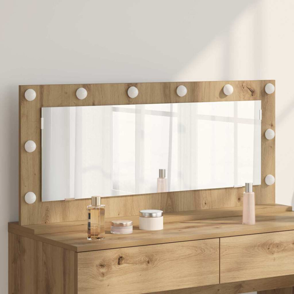 Vidaxl Vanity Mirror Rectangular Artisan Oak 100 X 45 X 18 Cm