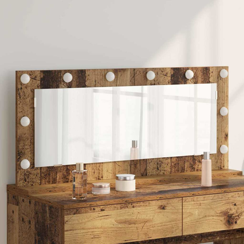 Vidaxl Vanity Mirror Rectangular With Mirror Old Wood 100 X 45 X 18 Cm
