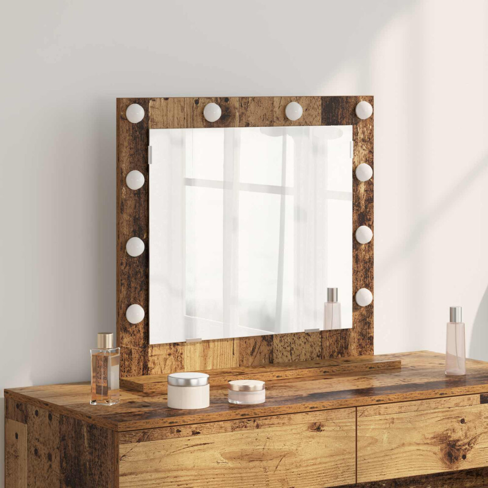 Vidaxl Vanity Mirror Rectangular With Mirror Old Wood 60 X 55 X 18 Cm