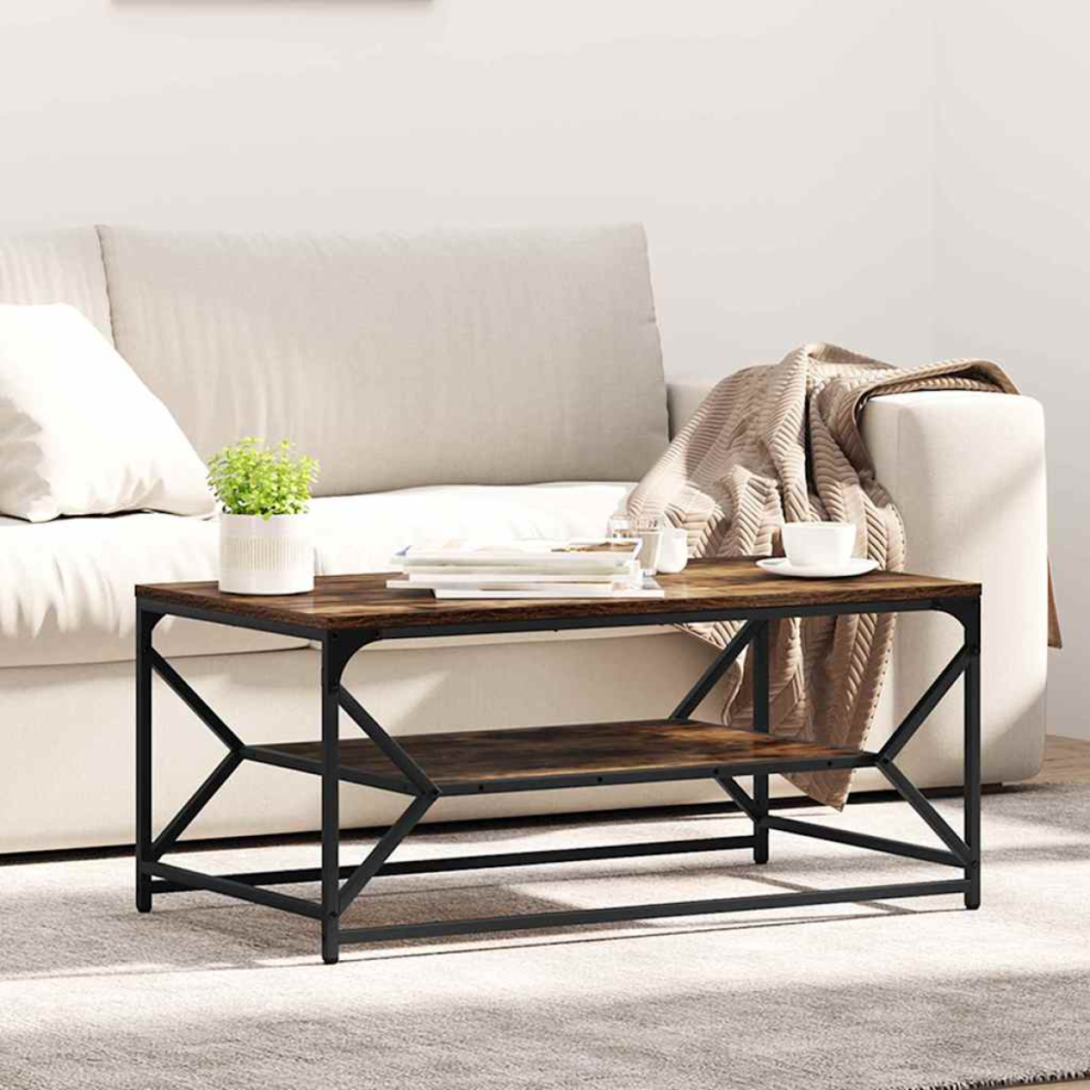 Vidaxl Coffee Table Smoked Oak 90 X 50 X 40 Cm Brown