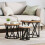 VidaXL vidaXL Nesting Side Table 3 pcs Old Wood Engineered Wood and Steel 1