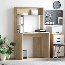 vidaXL Desk with Shelf Sonoma Oak 91 x 50 x 149 cm Engineered Wood