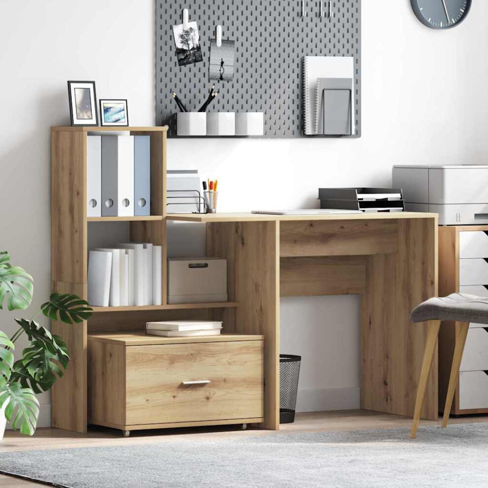 Vidaxl Drawer Cabinet With Wheel Artisan Oak 55 X 45 X 31 Cm