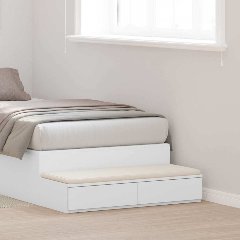 Vidaxl Bed Drawers 90 X 36.5 X 16.5 Cm Engineered Wood White