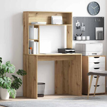 vidaXL Desk with Shelf Artisan Oak 91 x 50 x 149 cm Engineered Wood