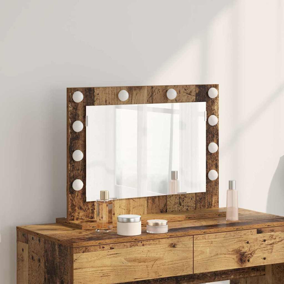 Vidaxl Vanity Mirror Rectangular With Mirror Old Wood 60 X 45 X 18 Cm