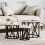 VidaXL vidaXL Nesting Side Table 3 pcs Sonoma Oak Engineered Wood and Steel 1