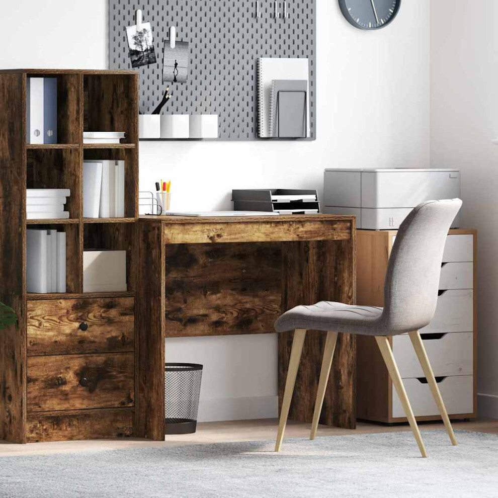 Vidaxl Desk Smoked Oak 80 X 50 X 76 Cm