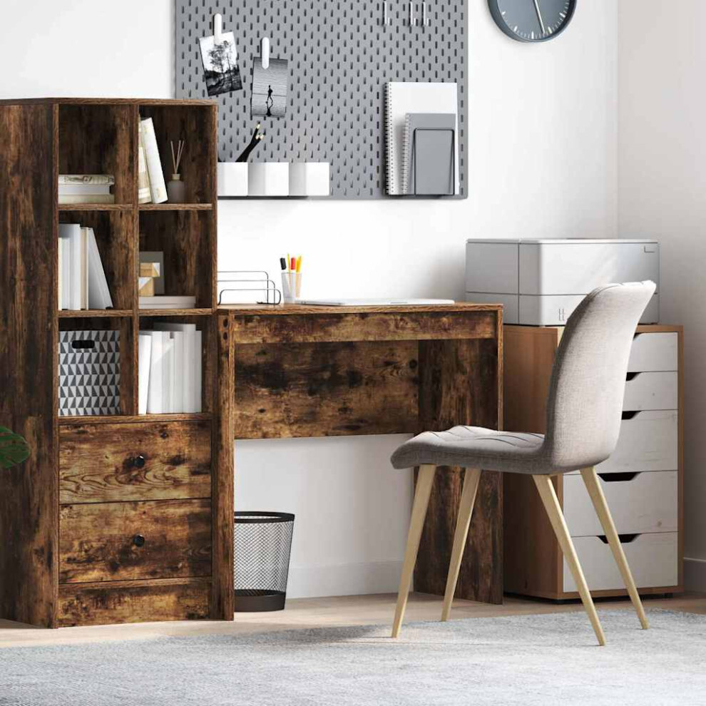 Vidaxl Desk Smoked Oak 80 X 40 X 76 Cm