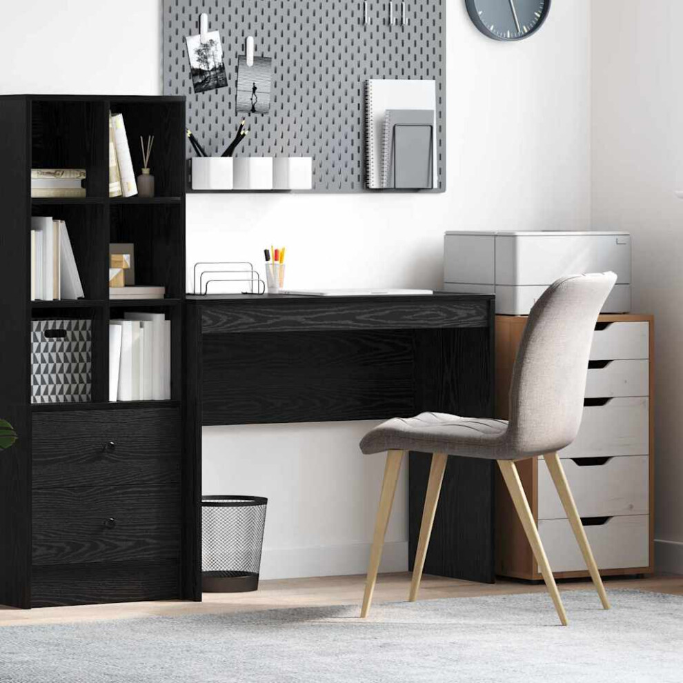 Vidaxl Desk Oak 90 X 40 X 76 Cm Black