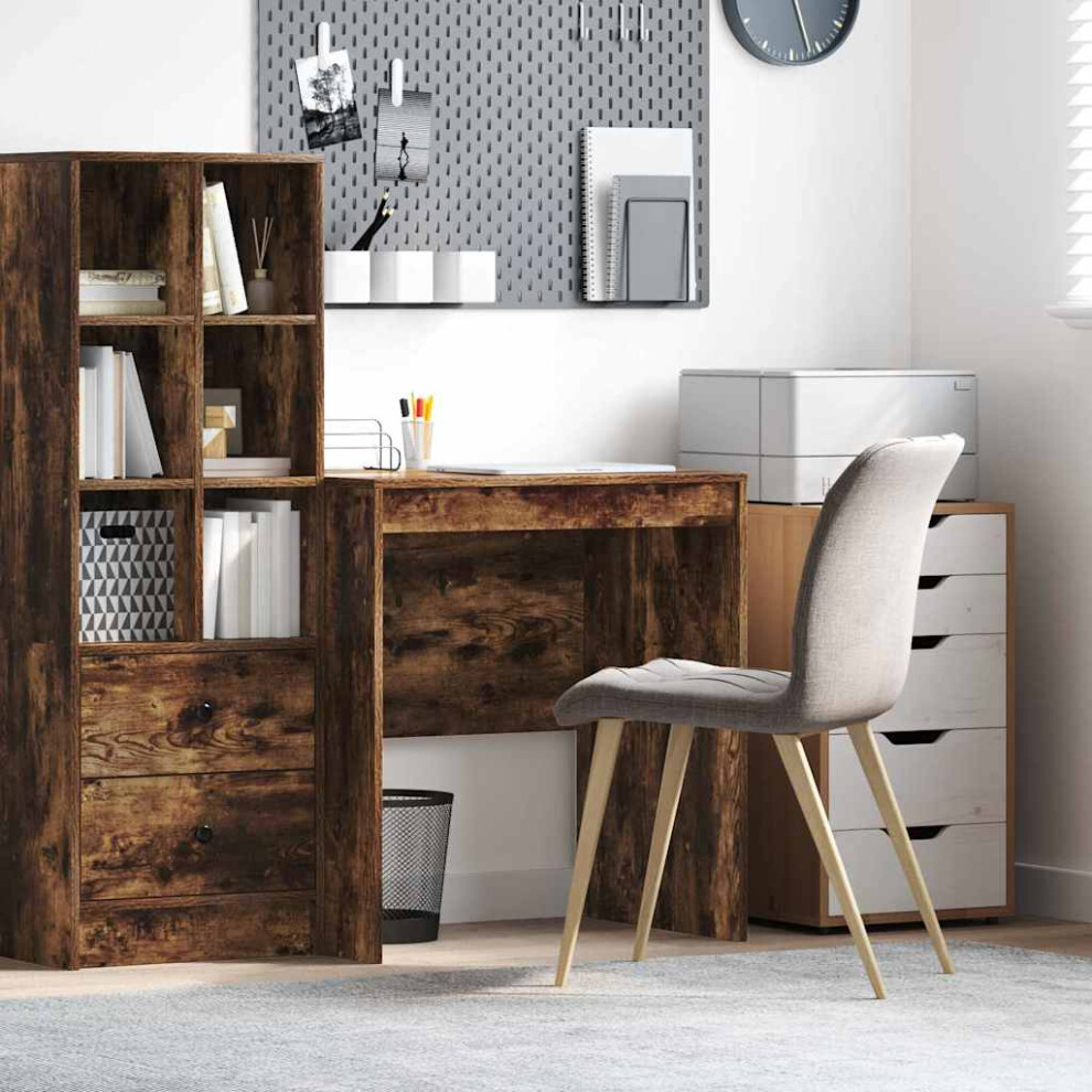 Vidaxl Desk Smoked Oak 70 X 50 X 76 Cm