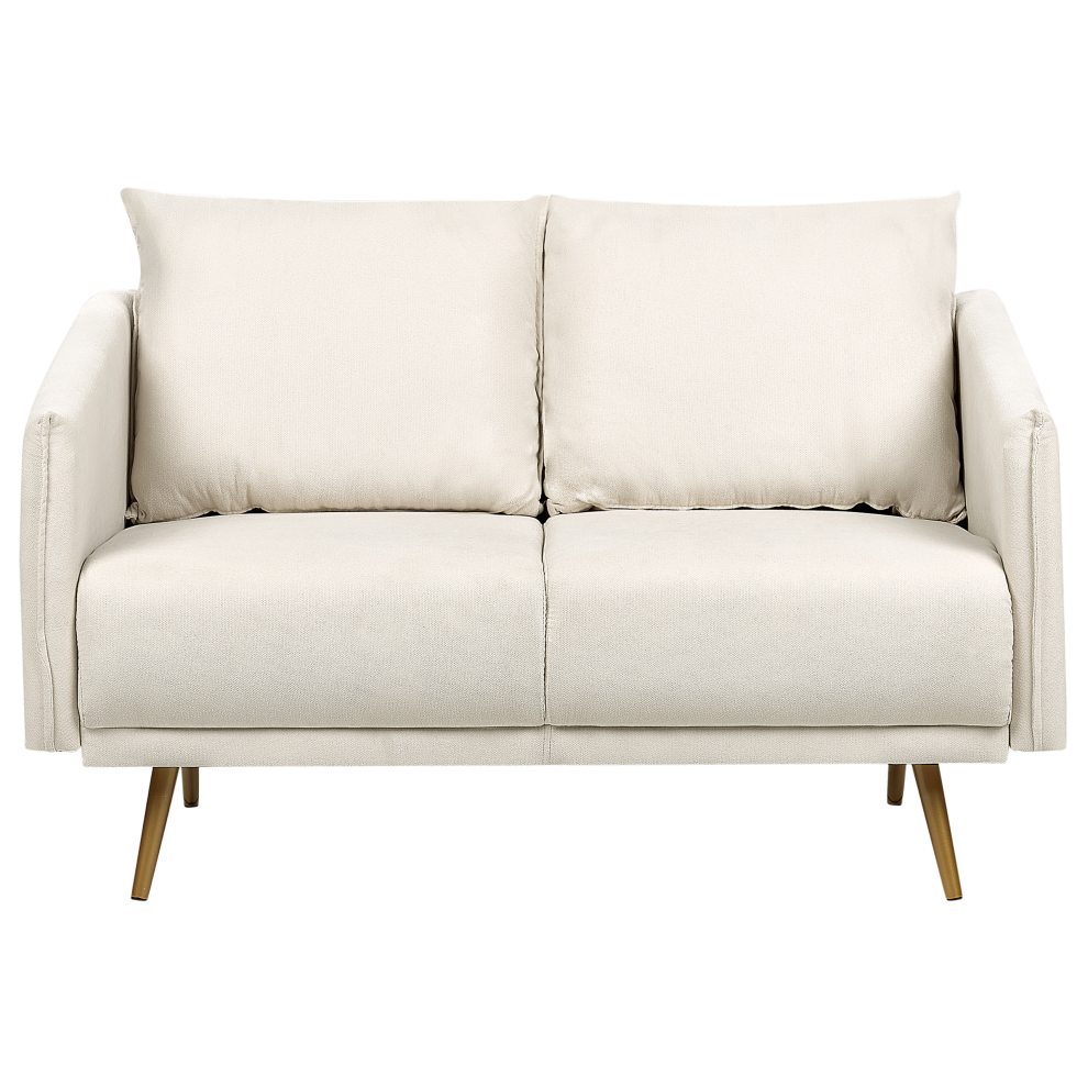 Beliani Sofa 2 Seater Maura Fabric Light Beige Cream