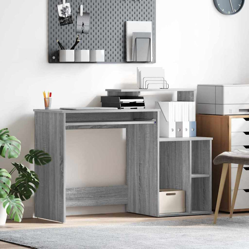 Vidaxl Desk Sonoma 120.5 X 44 X 88.5 Cm Engineered Wood Grey