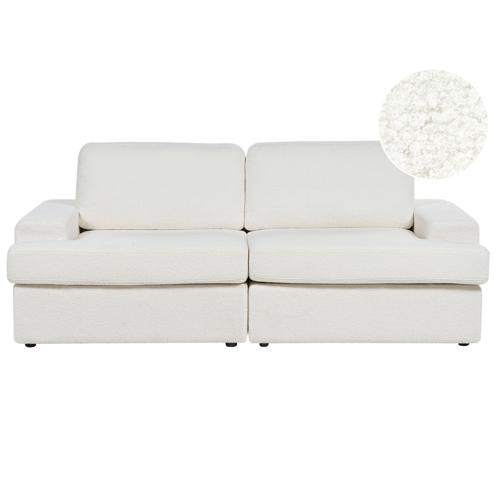 Beliani Sofa 3 Seater Alla Boucle Off- White